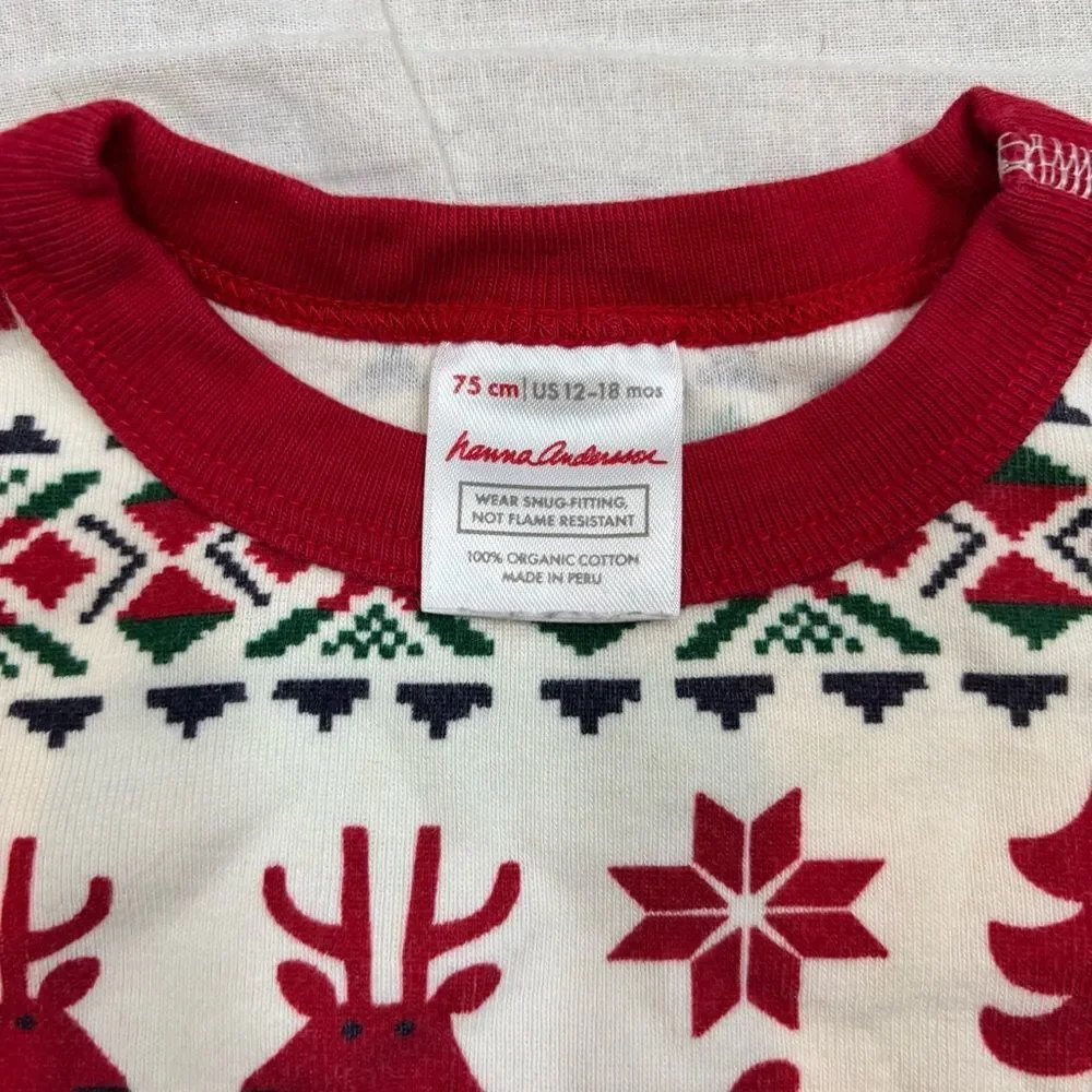 Hanna Andersson Brand 3 Piece Holiday Pajama Set‎ Size 12-18 Months